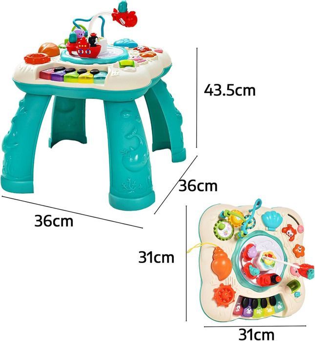 Table d'activité Jouet, MARSEE Table Activité Bébé 1 2 3 Ans, Jouet Musicaux Educatif Jeux Enfant pour Garçons Filles
