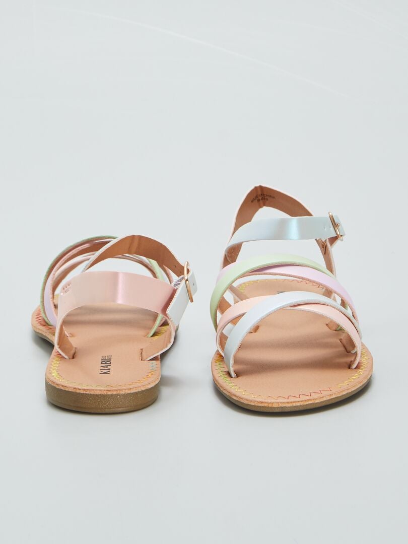 Sandalias de tiras multicolor - ROSA