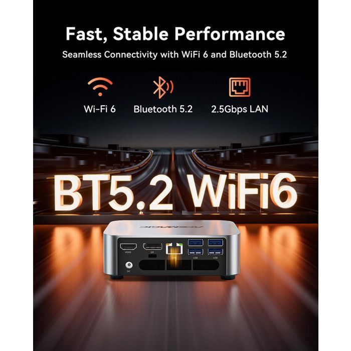 ACEMAGIC Mini PC AMD Ryzen 7 6800H (8C/16T, jusqu'à 4,7 GHz) 16Go LP DDR5 512Go M.2 SSD,Triple écran 4K/WiFi 6/BT 5.2/Win11 Pro