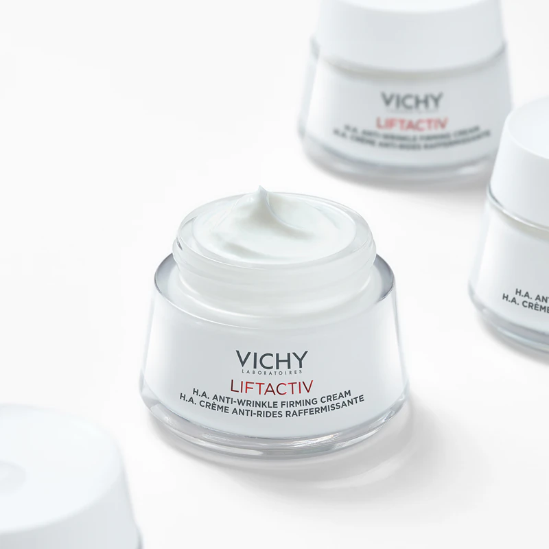 Vichy Liftactiv HA Creme Anti-Rugas Firmador para dia, ideal para pele seca e muito seca.