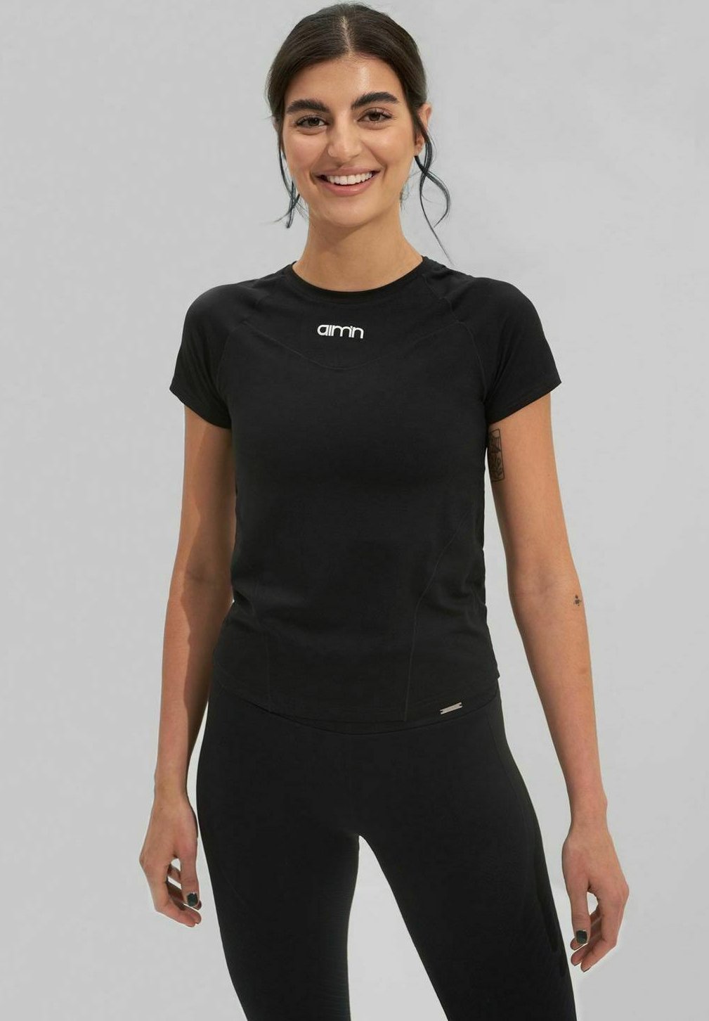 aim'n® SOFT BASIC SHORT SLEEVE - Sport-T-skjorte - black