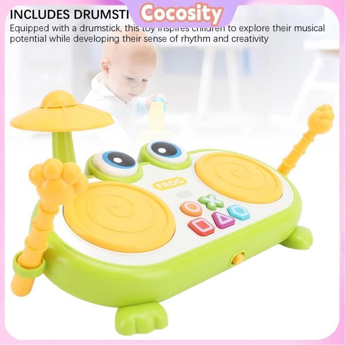 Tambor de juguete Cocosity para bebés, instrumento musical para niños, batería para juegos de rompecabezas.