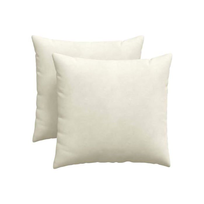 Fluwelen bankkussens - vidaXL - Crème - 45x45x18 cm - Afneembare hoezen - Polyester vulling