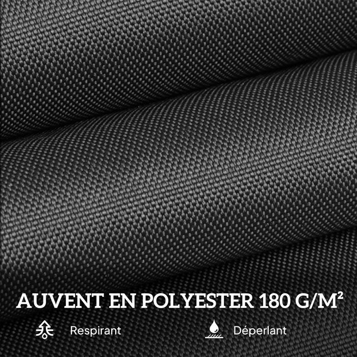XXL tuinparasol, groot formaat, met draaimechanisme te openen en te sluiten, staal, polyester met hoge dichtheid, zwart