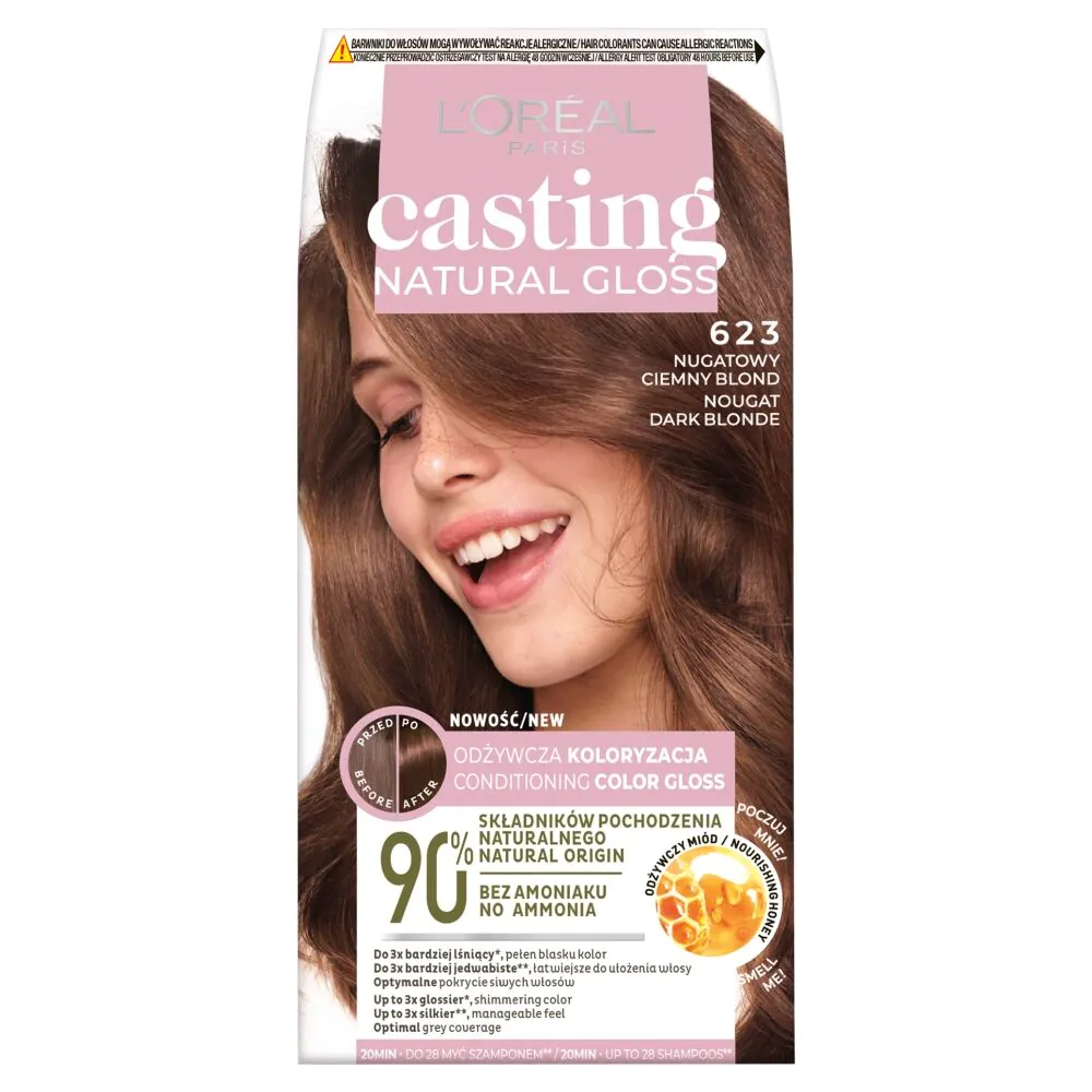 Casting Natural Gloss Farba do włosów, 623 Nugatowy Ciemny Blond