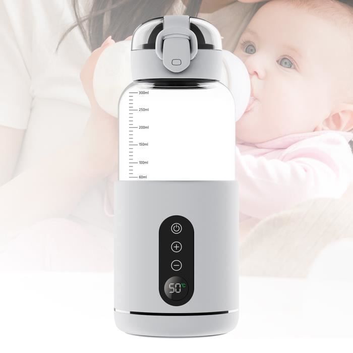 Chauffe-Eau Portable pour bébé,Chauffe-biberon pour Capacité de 300 ml, température réglable,adapté aux voyages, extérieur, voiture