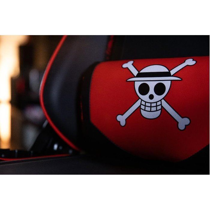 Chaise de bureau gaming - KONIX - One Piece - Inclinaison siège 150° - Cuir - Coussin lombaires et cervicaux réglable - Noir