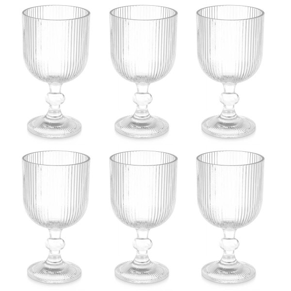Kieliszek do wody w prążki, 370 ml, 6 sztuk