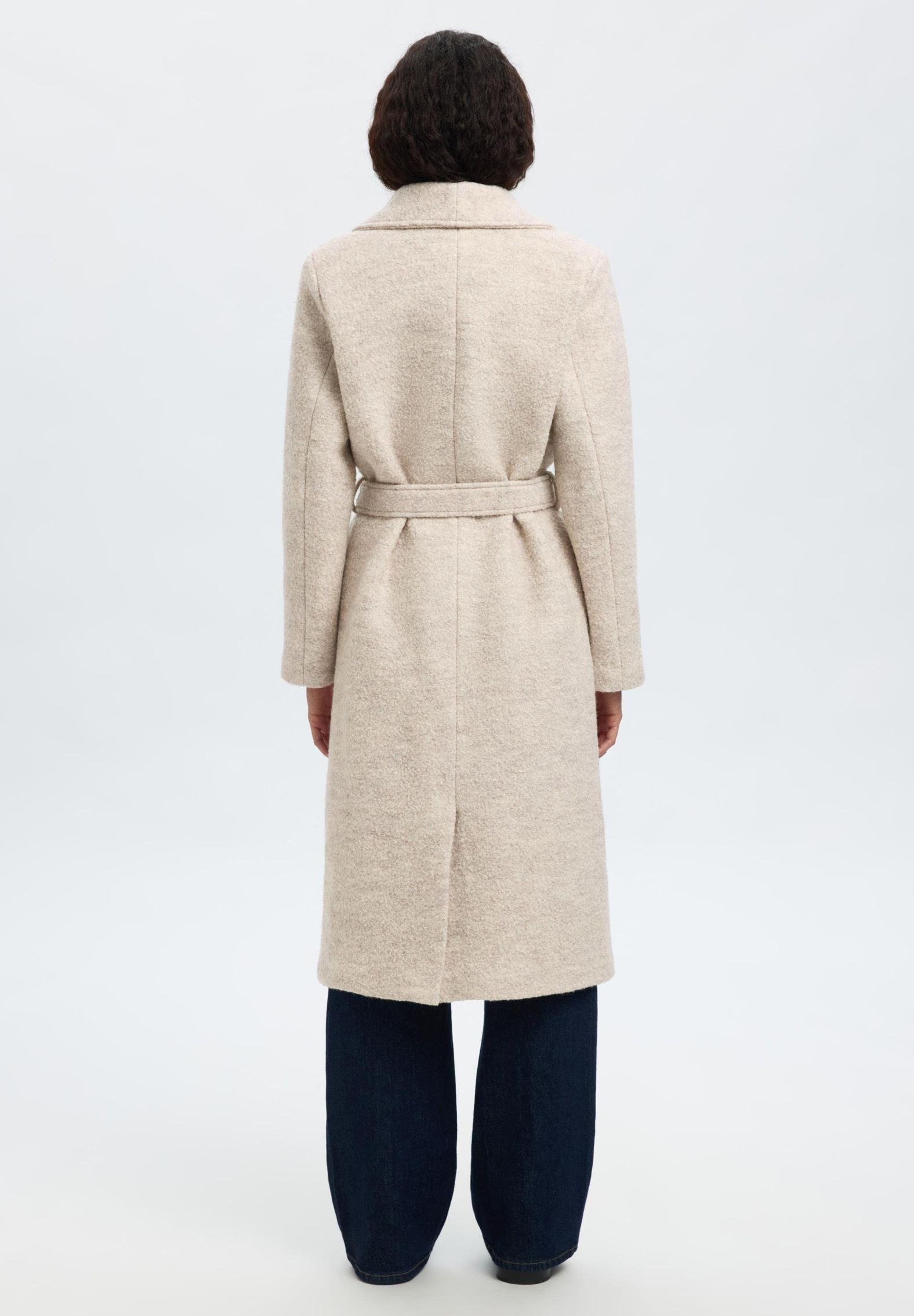 Selected Femme SLFROSA BOUCLE NOOS - Klassieke jas - sandshell detail: melange