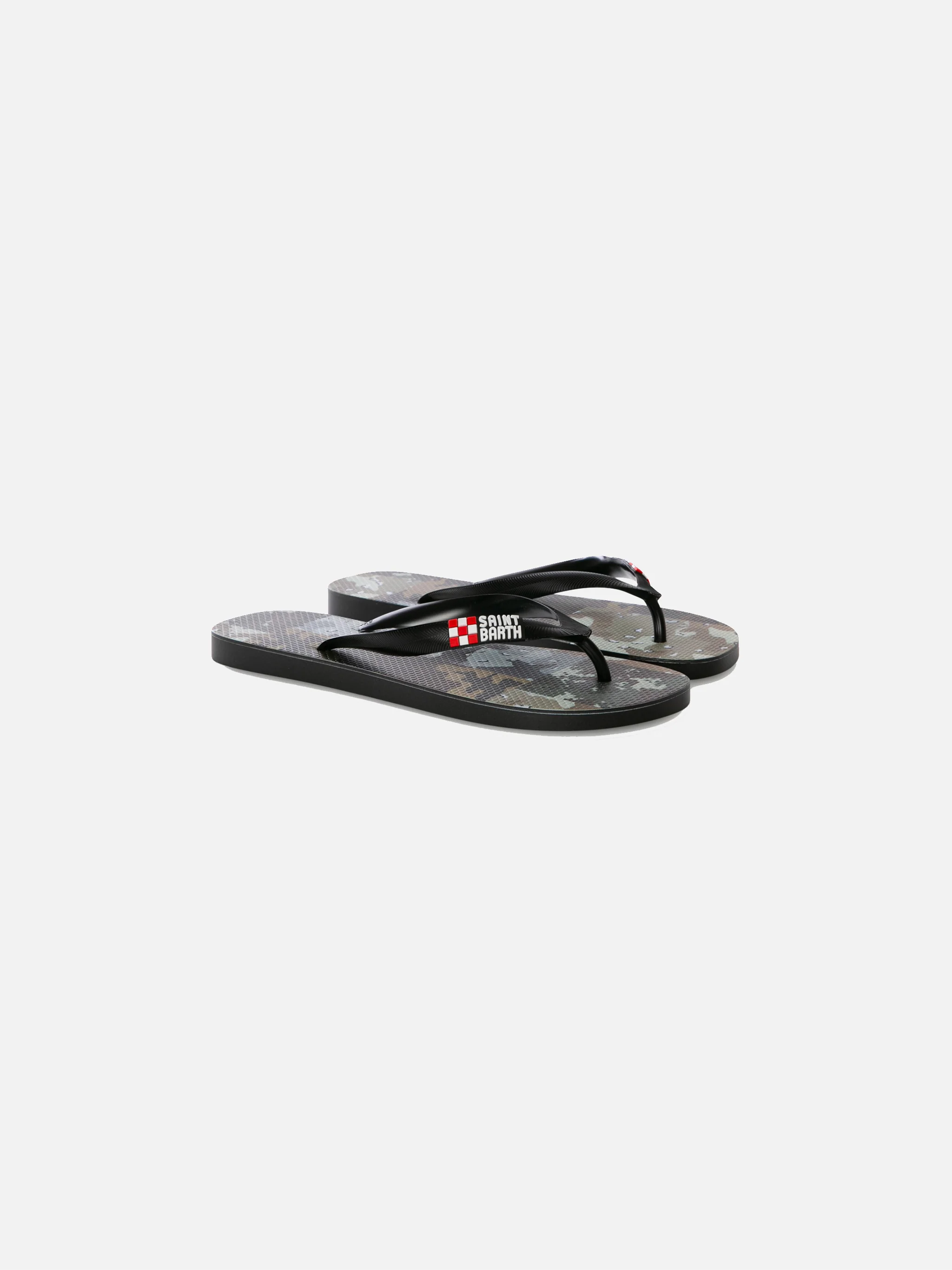 Herenslippers met camouflagepatch