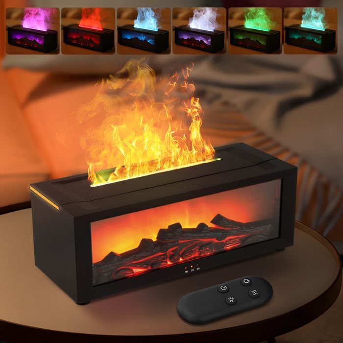 Diffusore di oli essenziali TTLIFE con effetto fiamma 3D, umidificatore a effetto camino da 150 ml con timer, diffusore di aromi