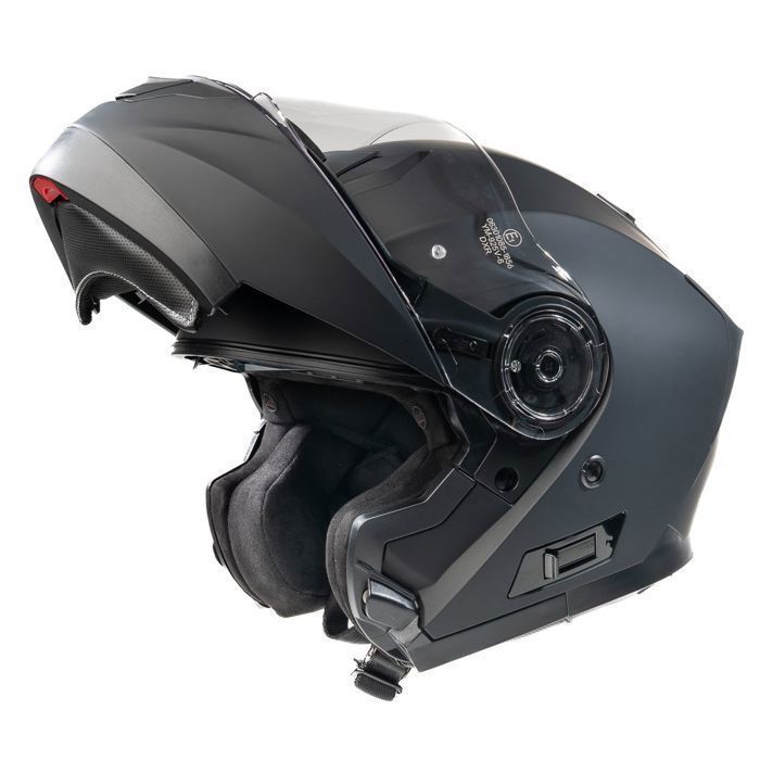 Capacete modular para motocicleta MOTOBLOUZ SPECTRON EVO com viseira solar | Homologado pela ECE 22.06 | Preto total | Capacete para scooter MOTOBLOUZ