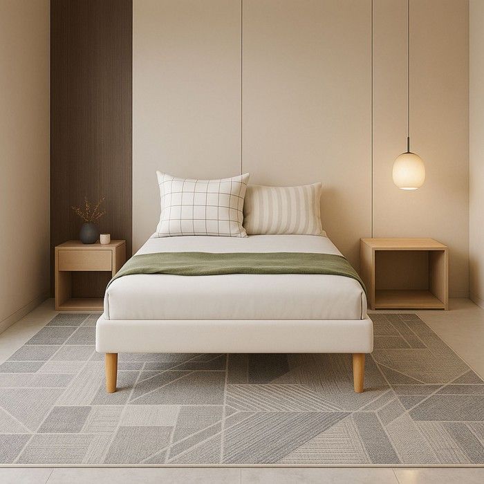 Gestoffeerde bedbodem - 80x200 cm - met poten van 18 cm - 14 latten - snelle montage - optimaal comfort - stevige ondersteuning - dagelijks gebruik