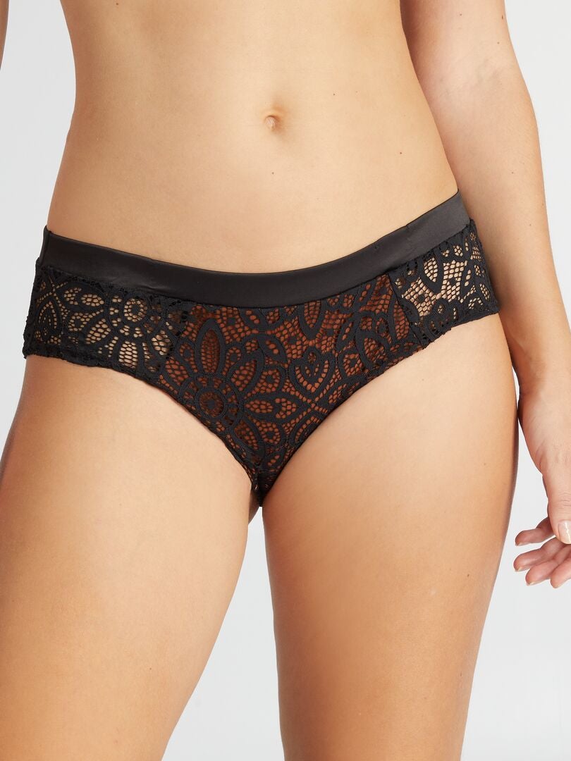 Culottes de renda 'Envie de Lingerie' - PRETO
