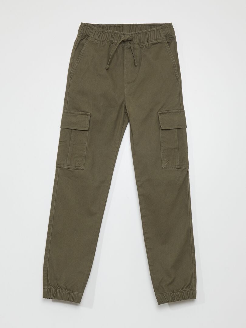 Pantalones cargo - Corte ajustado - Caqui