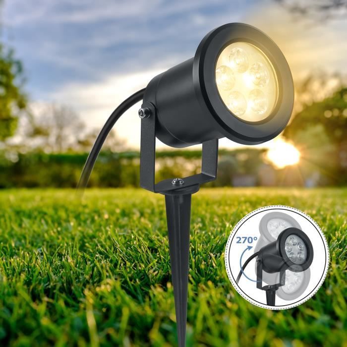 Lámpara de exterior HENGMEI 4x3W LED, iluminación decorativa para jardín, foco empotrable, luz blanca cálida.