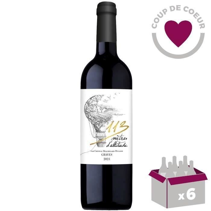113 metros de altitud 2023 Graves - Vino tinto de Burdeos x6