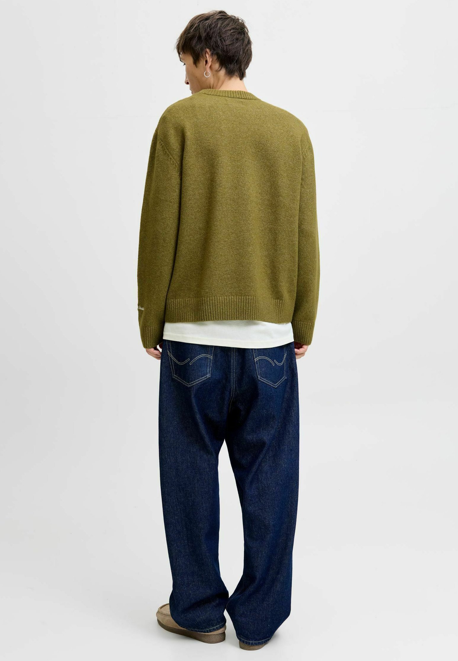 Pull Jack & Jones JORNORREBRO à col rond - vert olive