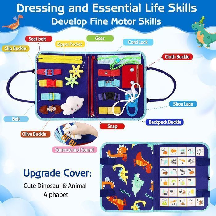 Tablero de actividades Montessori para bebés de 1 a 5 años: juegos de mesa con actividades de desarrollo para niños, regalo educativo para niños y niñas.