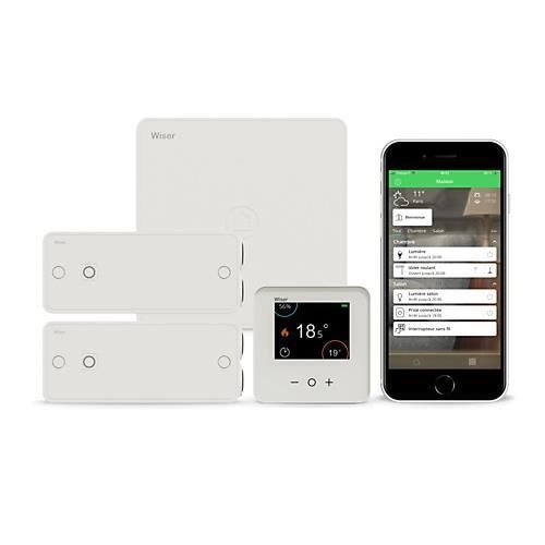Kit termostato intelligente - SCHNEIDER ELECTRIC - Wiser - Per 2 radiatori - Programmabile - Elettrico