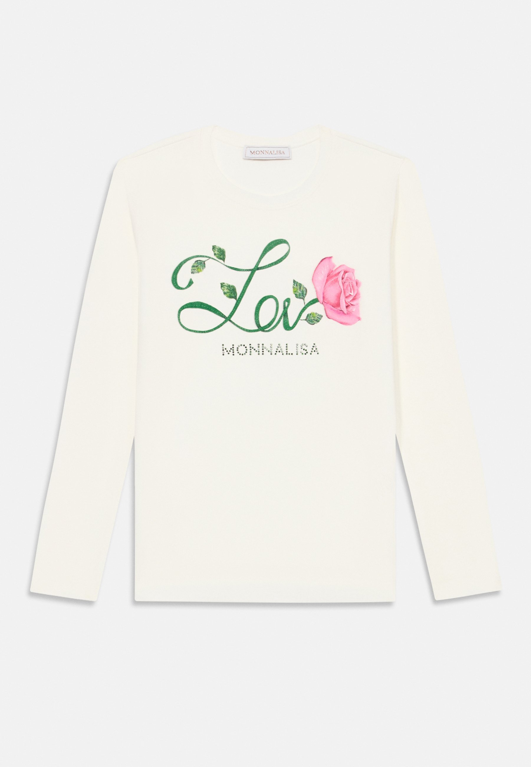 Monnalisa LOVE ROSE - Top a maniche lunghe - panna