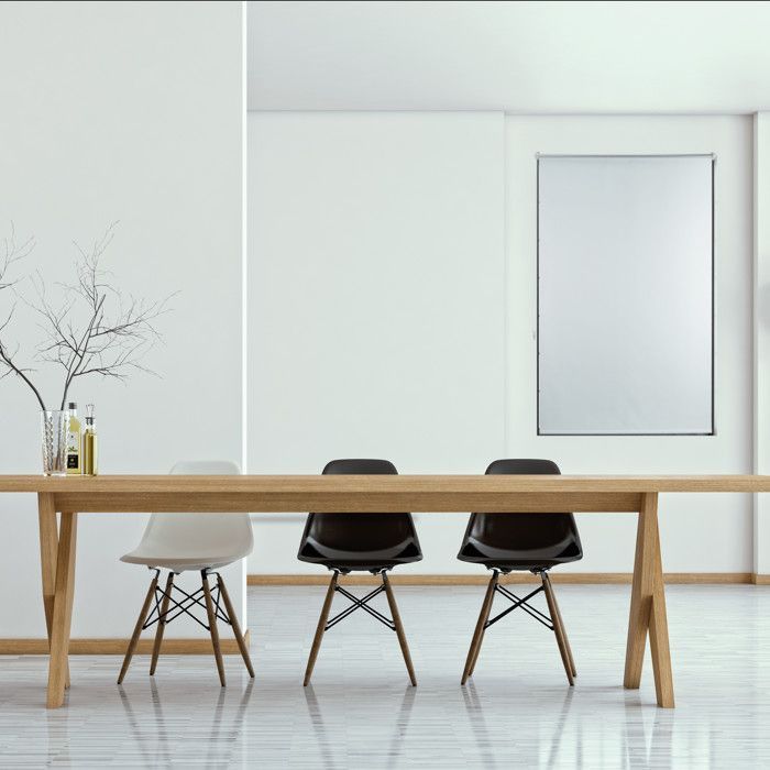 Roller blind, set of 2, thermal, side chain, drill-free installation, 100x160 cm, fabric width 96 cm, white