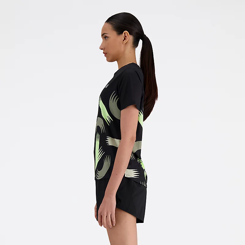 London Edition Women's NB Athletics Short Sleeve T-Shirt - BLACK/MULTIPLE