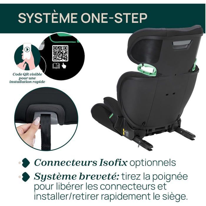 Silla de coche para niños de 3 a 12 años (15-36 kg, 100-150 cm) Grupo 1/2/3 - Isofix, reclinable, regulable en altura - Reposabrazos acolchados
