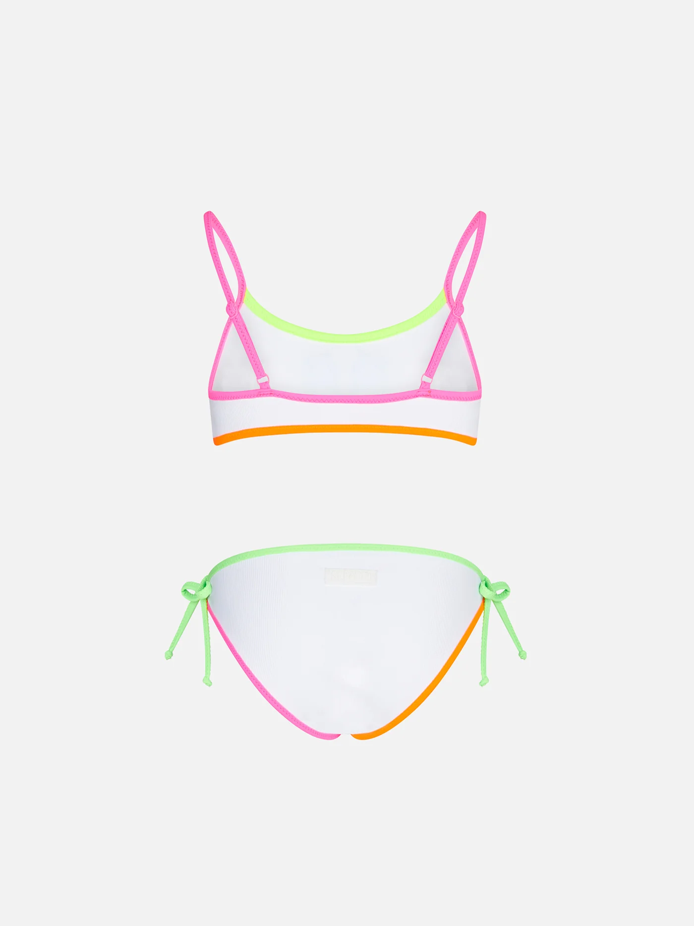 Bikini de niña con bralette blanco