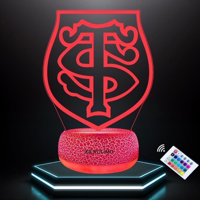 KENLUMO Veilleuse Rugby Stade Toulousain Lampe de chevet Noël Enfant Cadeau Lampe de nuit télécommande Changement de Couleurs