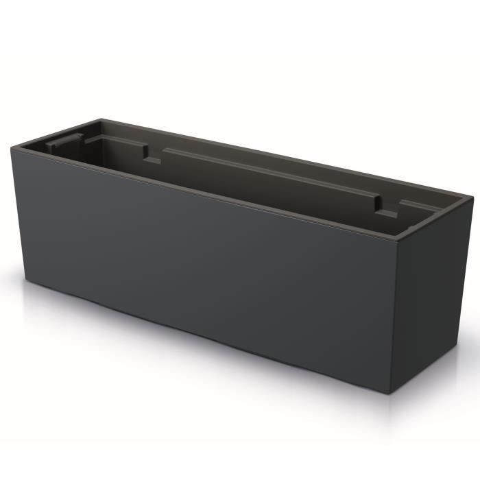 Maceta/jardinera de 77x24 cm, resistente a los rayos UV, para balcón, uso interior/exterior, color antracita.