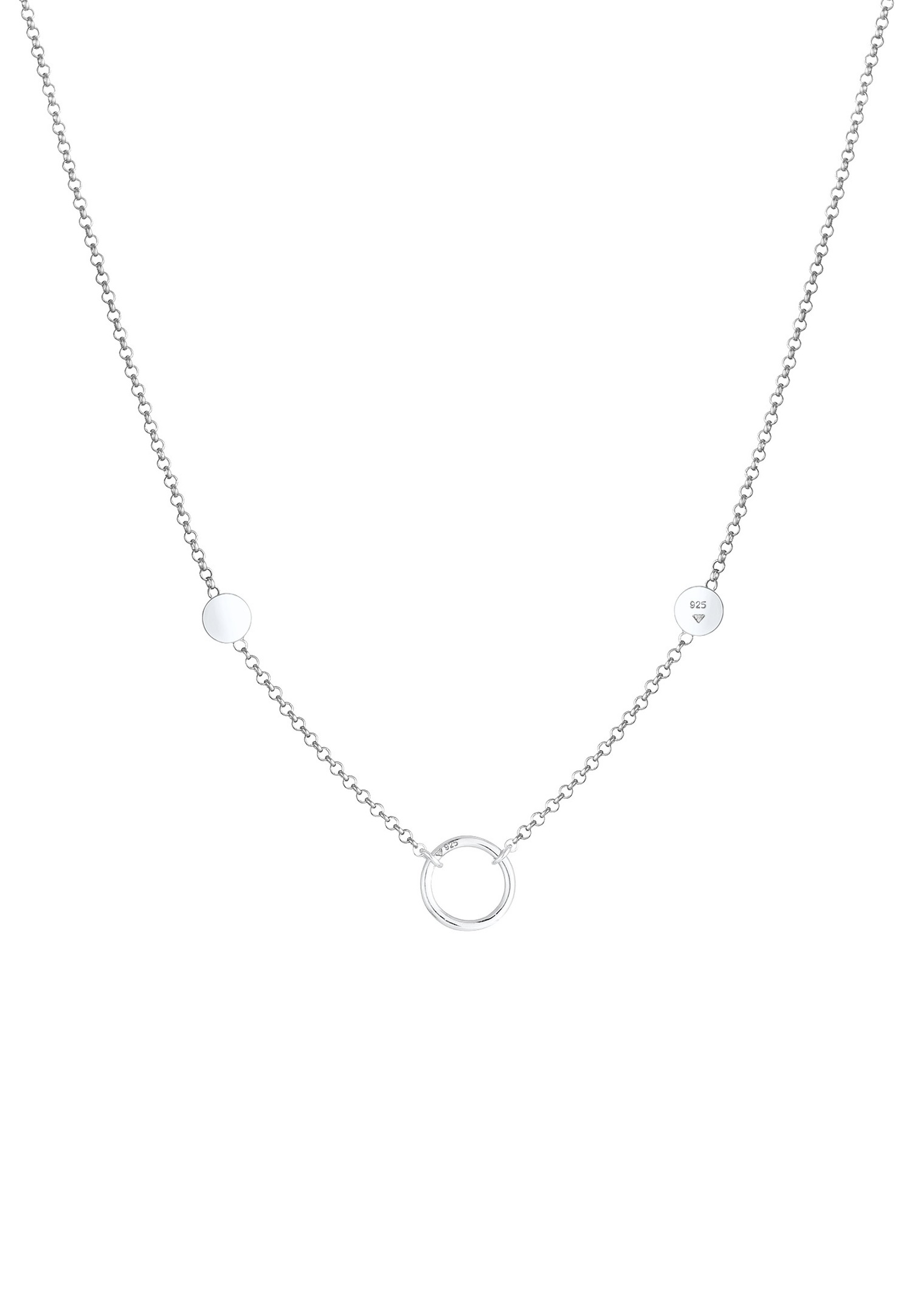 Elli Cercle Pendentif Figaro Basic Trend Collier Femme - (925/1000) Argent