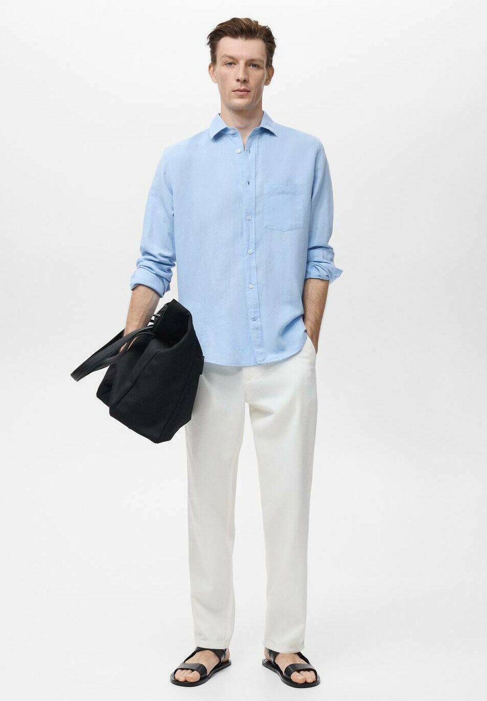 Mango POCKET - Shirt - lichtblauw