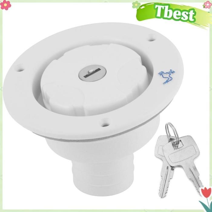 Tapón de entrada de agua dulce con cerradura y 2 llaves, escotilla estanca para caravana, autocaravana, vehículo recreativo, tapón de llenado de agua