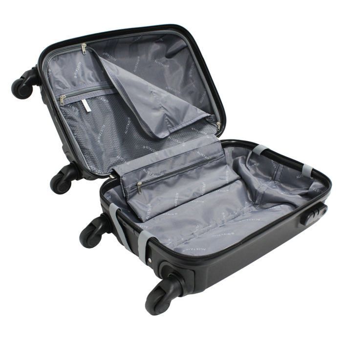 Maleta de cabina Alistair XS 50 cm - Colección Iron - 4 ruedas - ABS ultrarresistente - Negra