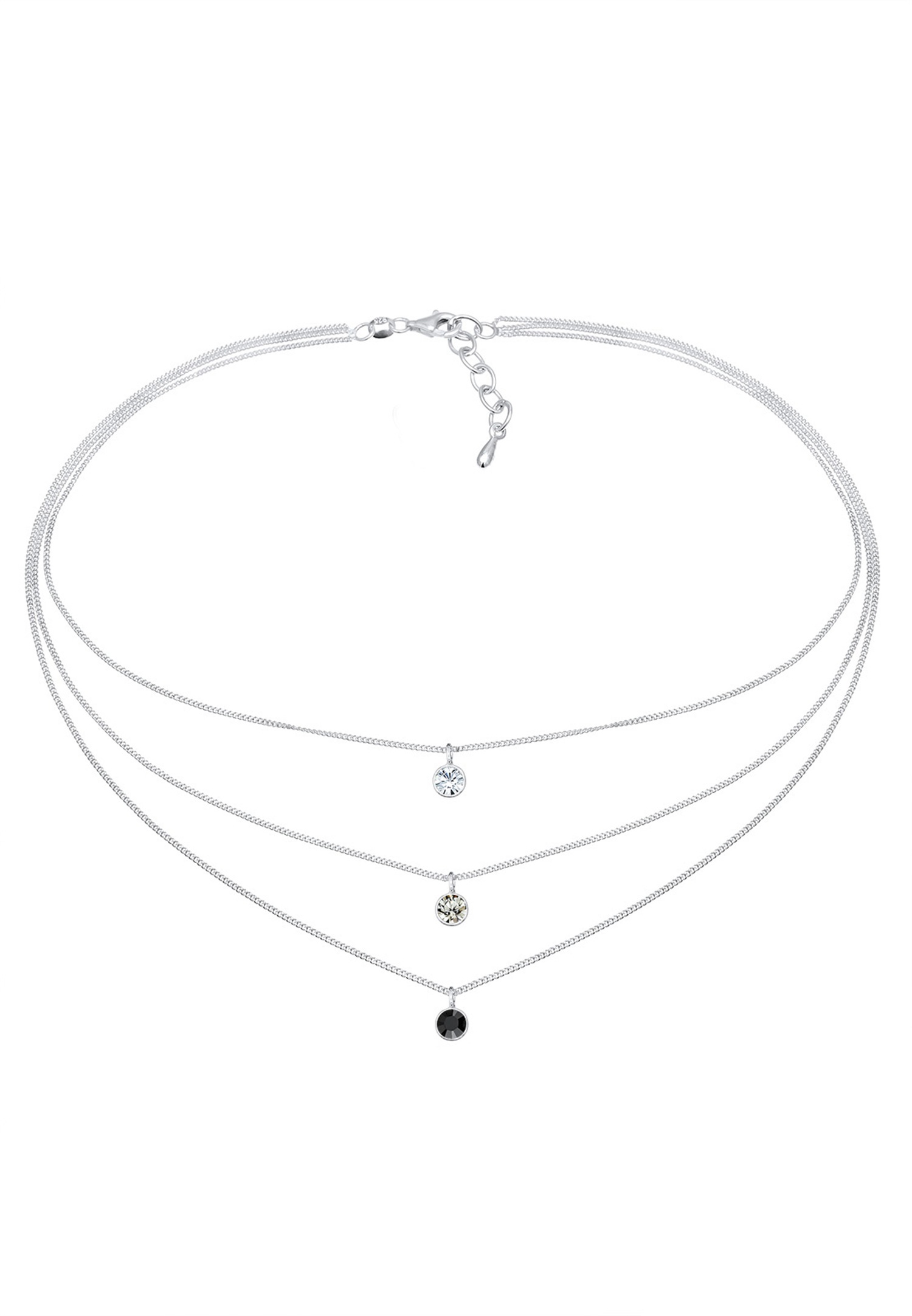 Elli Femmes Choker Couches avec Cristaux en Argent Sterling 925