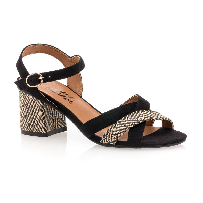 Svarte sandaler / sko med åpen tå til dame