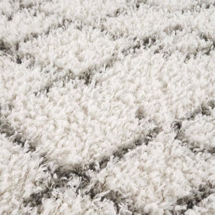 Tapete berbere 240x320 com padrão étnico tecido LYN4 BENYLE B creme