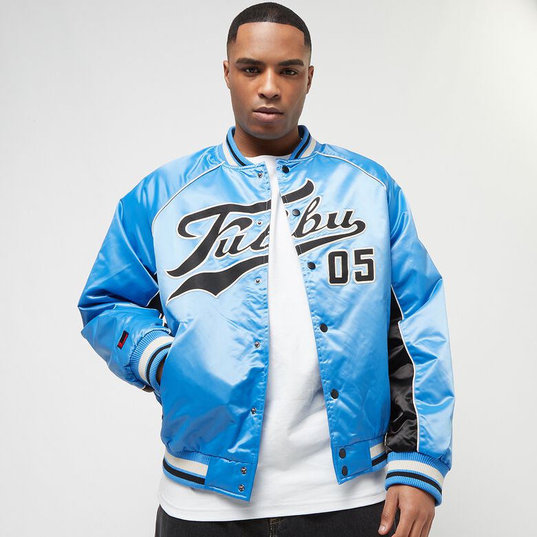 Veste bomber raglan en satin style universitaire