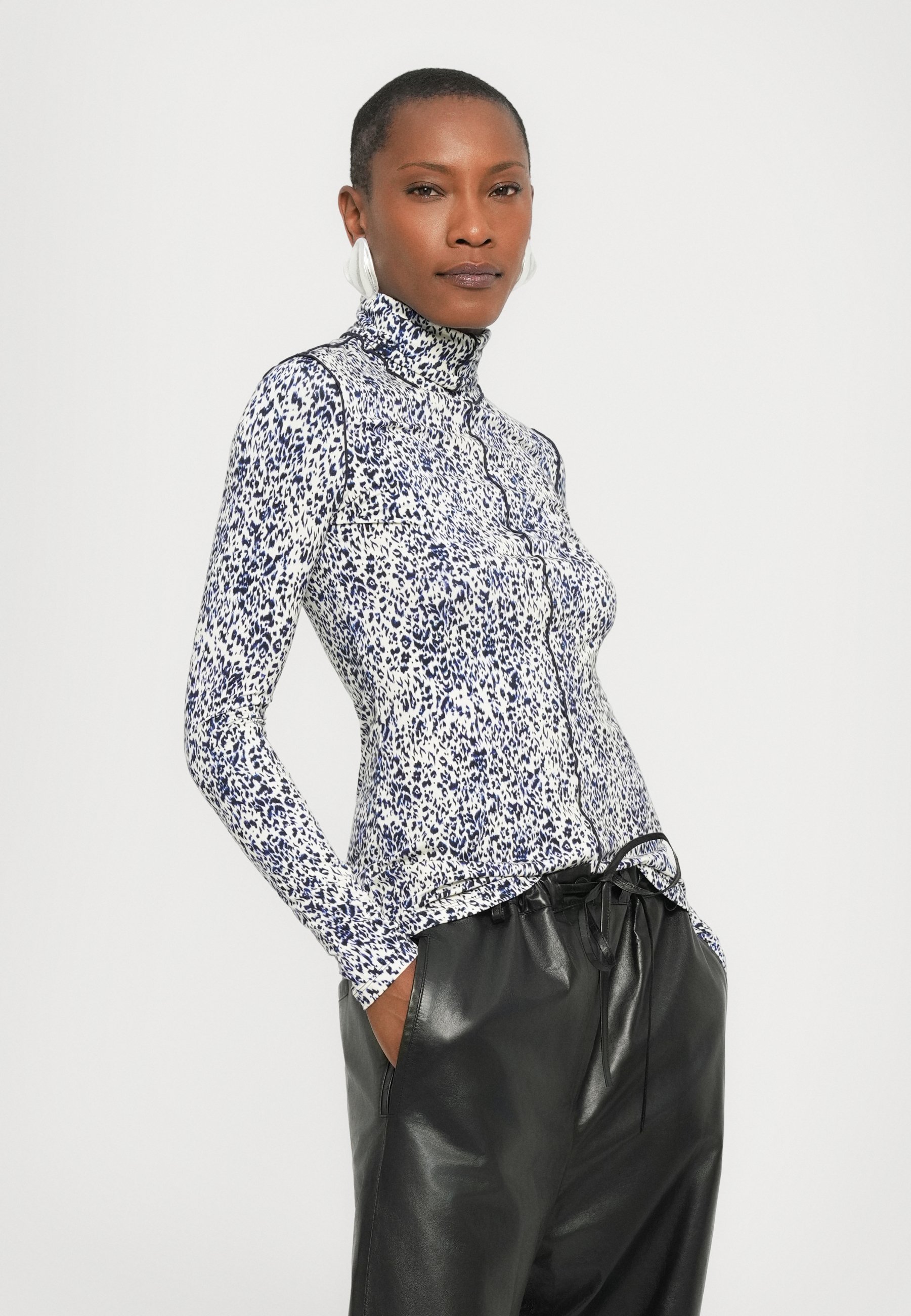 Proenza Schouler White Label AUDREY CHEETAH - Blusa de manga comprida - creme/multicolorida