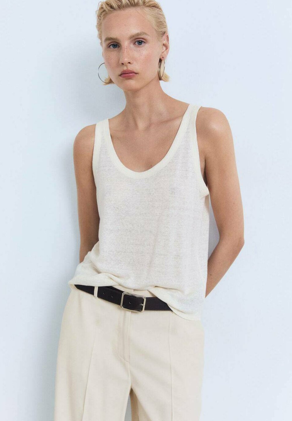 Mango MID-RISE - Broek - gebroken wit