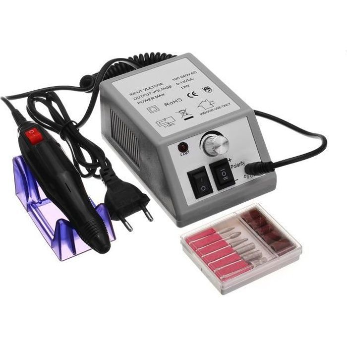 TEMPSA Nail Drill - 20,000 RPM - Professional Electric Manicure and Pedicure Drill - EU Plug 220V Grey