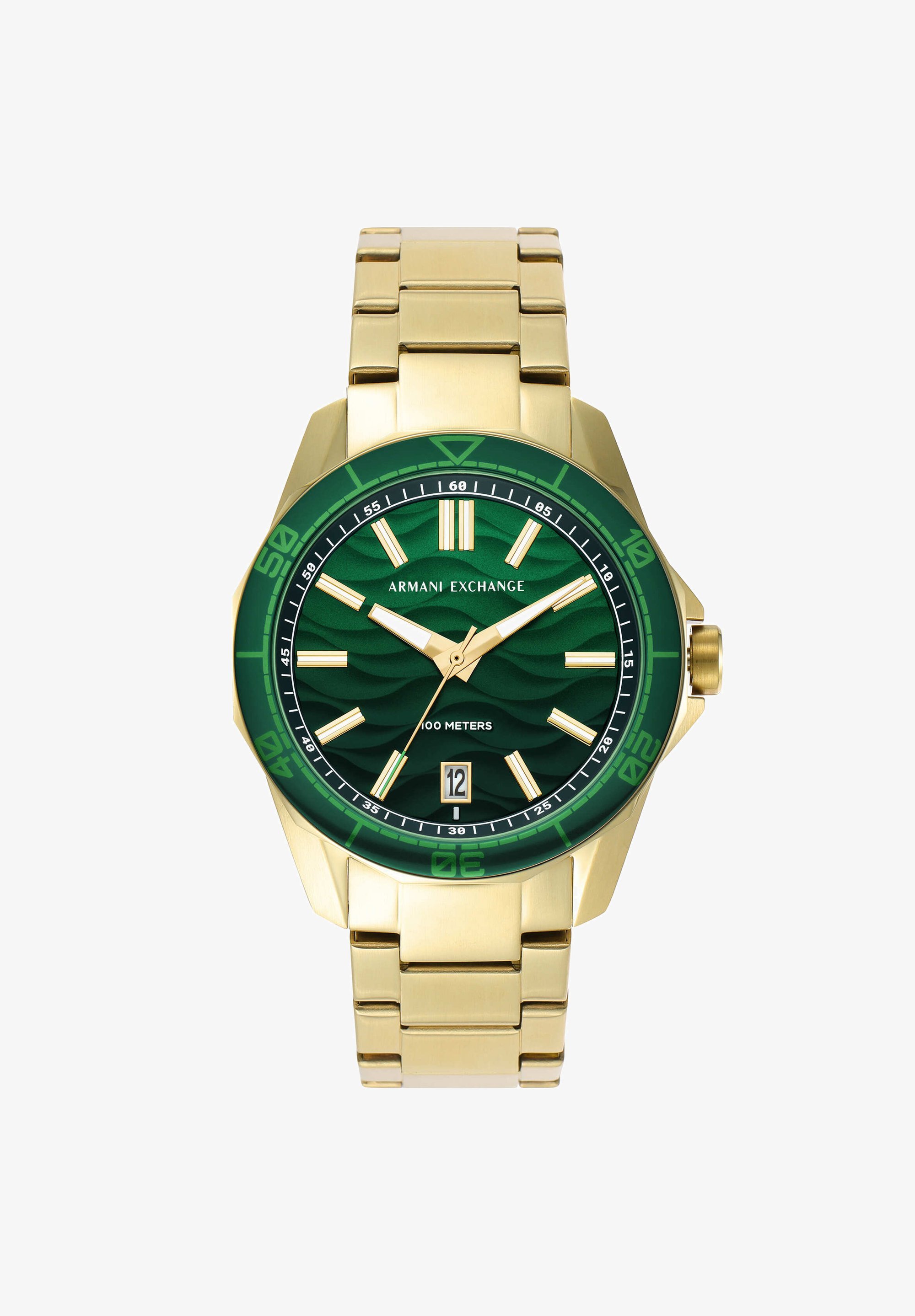 Armani Exchange QUARTZ HAND DATE 44MM - Horloge - roestvrij staal, goudkleurig