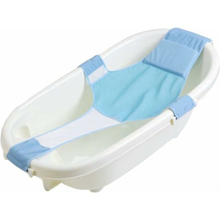 Cómodo asiento de baño de malla para bebés, hamaca de baño plegable y ajustable para bebés de 0 a 12 meses.