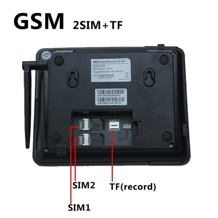 GSM landline phone - ANTCOOL - Dual SIM + TF card - Black - Hands-free