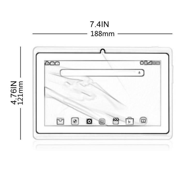 Tablet per bambini Android 4.4 Quad Core Q88 da 7 pollici - Rosa - 512 MB + 4 GB