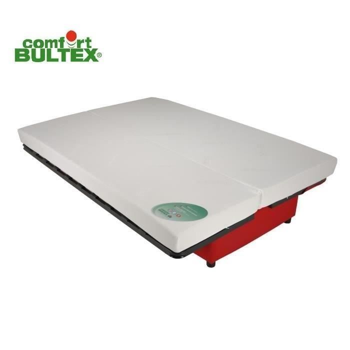 Sofá-cama COMFORT BULTEX de 3 lugares com mecanismo click-clack - Tecido vermelho, 192 cm de largura x 95 cm de profundidade - BEIJA