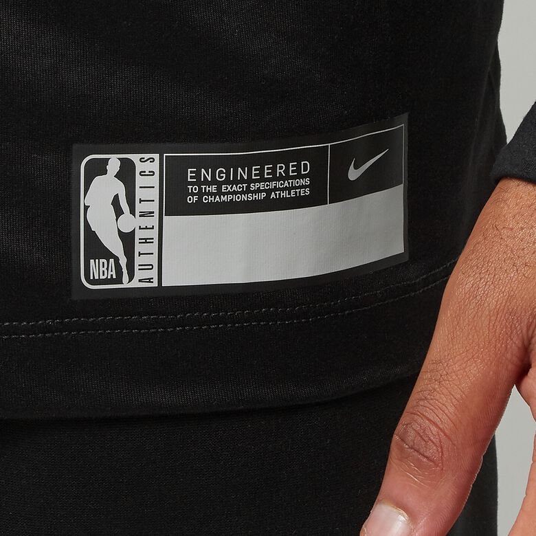 Camiseta de manga larga con estampado Dri-Fit Essential de los Brooklyn Nets de la NBA