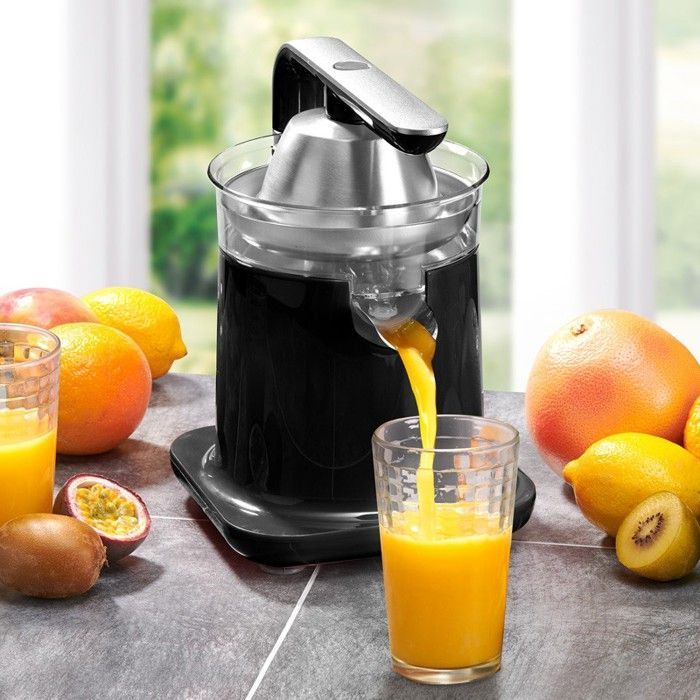Kitchencook dubbele citruspers met roestvrijstalen filter, zwart