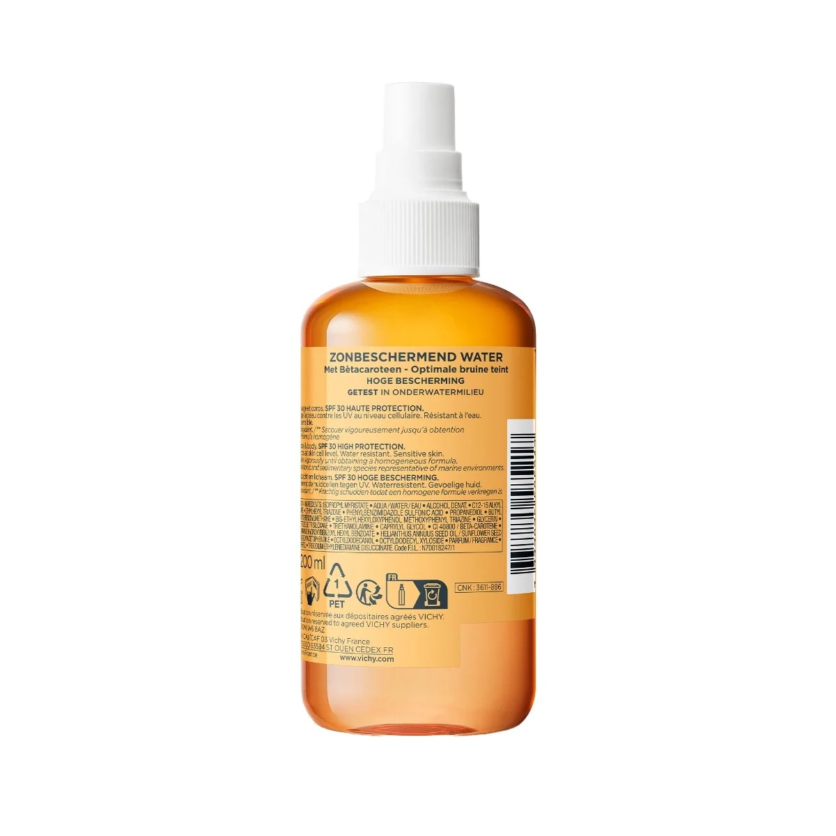 VICHY Vichy Idéal Soleil Solar Water SPF 30 200 ml Intensieve zelfbruiner voor gezicht en lichaam